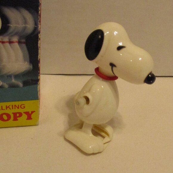 Snoopy Woodstock Vintage 1958 Black White Yellow Working Wind Up Figure With Box - Picture 8 of 12